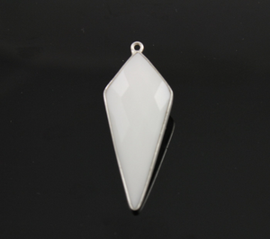 White Onyx Faceted Arrowhead Bezel, (SSBZC9021/WNX) - Beadspoint