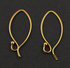 10 pairs, Gold Vermeil Hammered Elfaerie Ball Ear Wire, (VM/724-C)