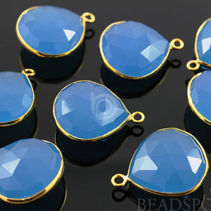 Cobalt Blue Faceted Heart Bezel, (BZC5004) - Beadspoint