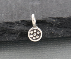 Sterling silver flower charm, (8094-TH) - Beadspoint