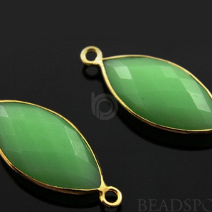 Chrysoprase Faceted Marquise Bezel, (BZC3011) - Beadspoint