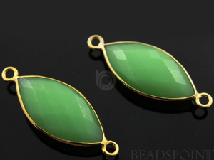 Chrysoprase Faceted Marquise Bezel, (BZC3011) - Beadspoint