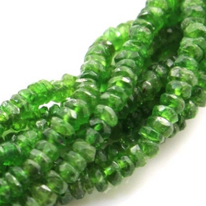 Chrome Diopside, Faceted Rondelles , (CRMXmicro) - Beadspoint