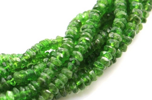 Chrome Diopside, Faceted Rondelles , (CRMXmicro) - Beadspoint