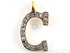 Pave Diamond C letter Silver Vermeil Pendant, ( DCH/C)