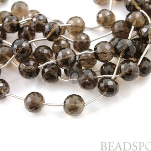 Smokey Topaz Faceted Round Beads, (STZ6Frnd) - Beadspoint