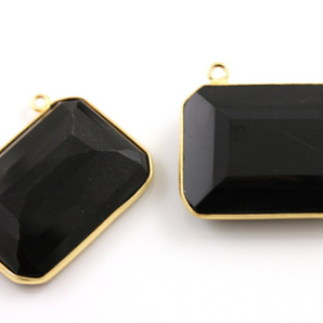 Black Onyx Faceted Fancy Shape Bezel, (BZC8001/BNX) - Beadspoint