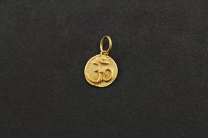 24K Gold Vermeil over Sterling Silver Double Side OHM Charm-- VM/CH2/CR52 - Beadspoint