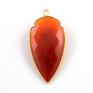 Carnelian Faceted Large Arrowhead Bezel,(BZC9023/CARN/LG) - Beadspoint