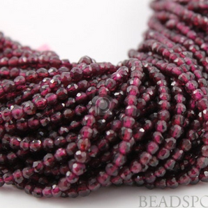 Garnet Micro Faceted Round Beads, (GAR3Frndl) - Beadspoint