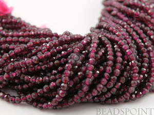 Garnet Micro Faceted Round Beads, (GAR3Frndl) - Beadspoint