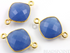 Sapphire Chalcedony Faceted Cushion Connector,(BZC3037)