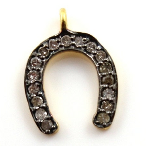 Pave Horse Shoe Charm Pendant, (DCH-109) - Beadspoint