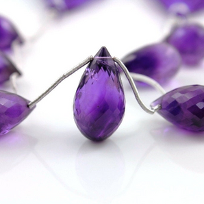 African Amethyst Faceted Tear Drop,  (AM/TRD/10x15-11x21) - Beadspoint