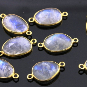 Rainbow Moonstone Faceted Oval Bezel, (RNM13x15) - Beadspoint