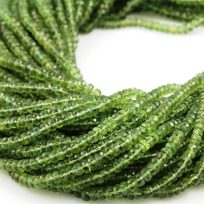 Tsavorite Faceted Rondelle Beads,(TSRTE/FRNDL/3-4MM) - Beadspoint