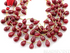 Ruby Faceted Briolette Tear Drops, 1 Full Strand, (RBY10x15FTEAR)