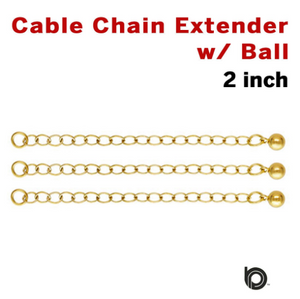 Gold Filled Cable Chain Extender w/Ball, (GF/708) - Beadspoint