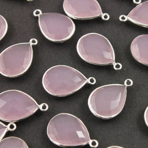 Rose Quartz Faceted Baby Pear Bezel, (BZCT7502) - Beadspoint