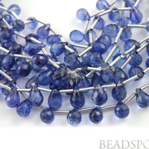 Kyanite Micro Faceted Tear Drops, (KYN3x6TEAR) - Beadspoint