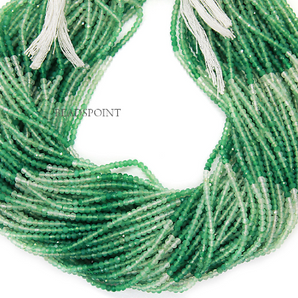 Green Onyx Roundel Micro Faceted Rondelle Beads (SGNOX-2.5FRNDL) - Beadspoint