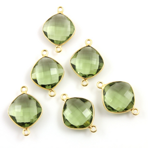 Green Amethyst Fancy Connectors, (BZCT/CNT/GAM) - Beadspoint