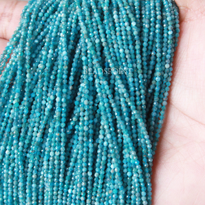 Apatite Roundel Micro Faceted Rondelle Beads, (APAT-2RNDL) - Beadspoint