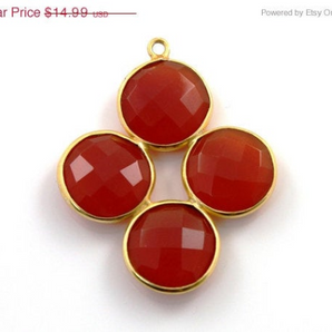 Carnelian Faceted Fancy Bezel, (BZC8089) - Beadspoint