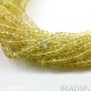 Lemon Topaz Micro Faceted Rondells, (LTZ4Frndl) - Beadspoint