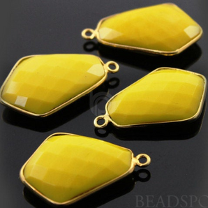 Stabilized Yellow Turquoise Faceted Fancy Cut Bezel (BZC7387-C) - Beadspoint