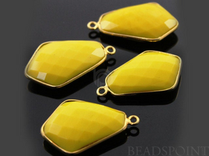 Stabilized Yellow Turquoise Faceted Fancy Cut Bezel (BZC7387-C) - Beadspoint