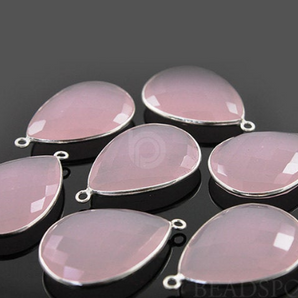 Rose Quartz Pear Bezel, 22x30 mm (SSBZC7302) - Beadspoint