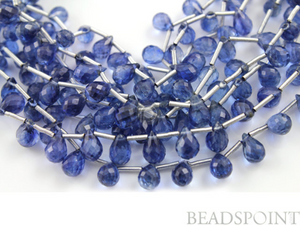 4 Pieces ,Kyanite Micro Faceted Tear Drops,(4KYN3x6TEAR) - Beadspoint