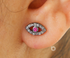 Pave Diamond Evil Eye Earrings,  (DER-151)