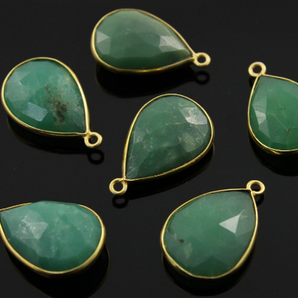 Chrysoprase Faceted Baby Pear Bezel,(BZC7569) - Beadspoint