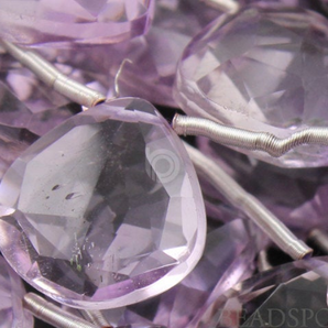 Pink Amethyst Medium Faceted Flat Heart Drops, (4PAM10x10-12x12HRT) - Beadspoint