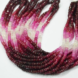 Ruby Faceted Roundel Beads (SRBY3RNDL) - Beadspoint