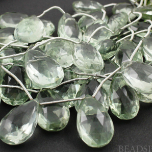 Sage Green Amethyst Large Faceted Pear Drops Gemstones, (4GAM14x22-17x26PEAR) - Beadspoint