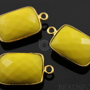 Yellow Turquoise (Stabilized) Faceted Bezel, (BZC7458) - Beadspoint