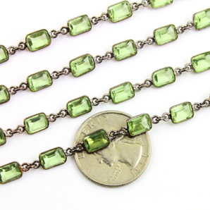 Green Amethyst Faceted Small Cut Stones Rosary, (BC-GAM-95) - Beadspoint