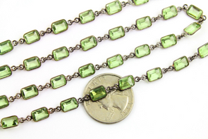 Green Amethyst Faceted Small Cut Stones Rosary, (BC-GAM-95) - Beadspoint