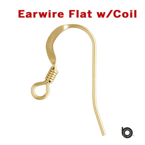 Gold Filled Ear Wire Flat with Coil (GF/302) - Beadspoint