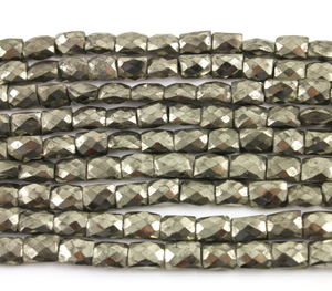 Pyrite  Faceted Chiclets, (PYR/7x9/CHIC) - Beadspoint