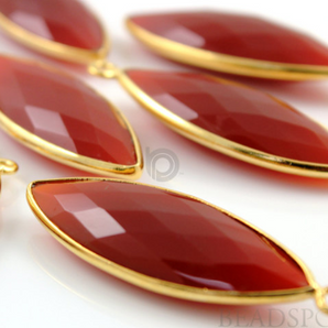 Natural Carnelian Faceted Marquise Bezel, (BZC7203) - Beadspoint