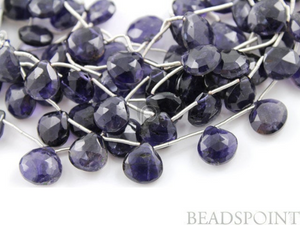 Iolite Faceted Heart Drops, (IOL10-11HRT) - Beadspoint