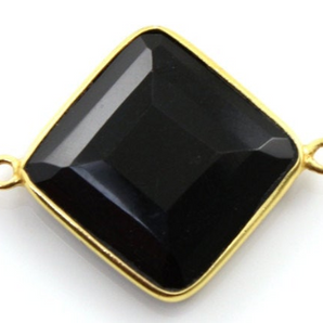 Black Onyx Faceted Cushion Bezel, (BZC8036) - Beadspoint