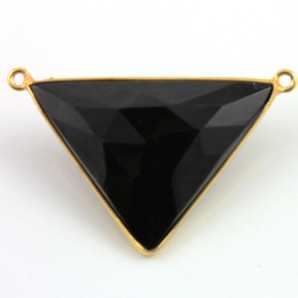 Black Onyx Faceted Arrow Head Triangle Bezel, (BZC9016/BLk) - Beadspoint