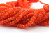 Carnelian Faceted Roundel Beads, 9-10 mm (CAR/RDL/9-10)