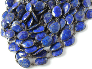 Lapis Faceted Oval Chain, (GMC-LAP-18x15) - Beadspoint