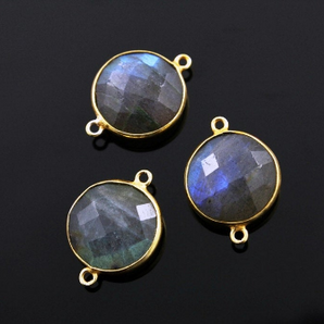 Labradorite Faceted Bezel Connector, (LABZC1021) - Beadspoint